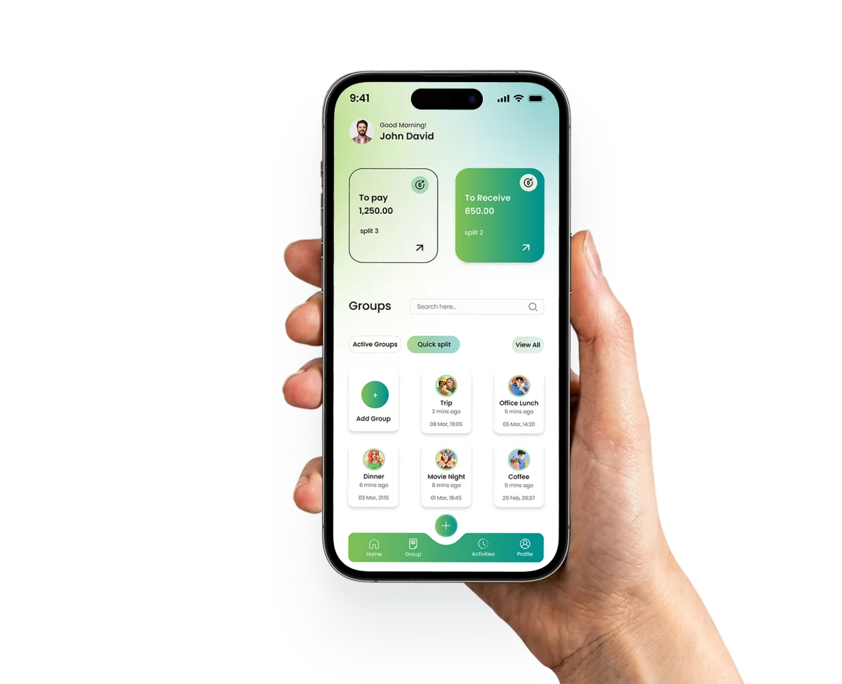 Sharepay App Mockup